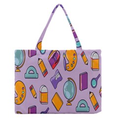 Back To School And Schools Out Kids Pattern Zipper Medium Tote Bag by DinzDas