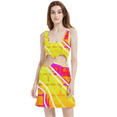 Pop Art Neon Wall Velvet Cutout Dress by essentialimage365