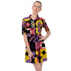 Summer Mosaic Print Belted Shirt Dress by designsbymallika