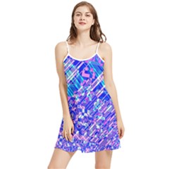 Root Humanity Bar And Qr Code Combo In Purple And Blue Summer Frill Dress by WetdryvacsLair