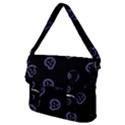 Purple Skulls On Dark Background Buckle Messenger Bag View2
