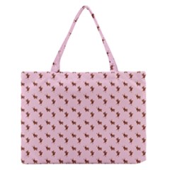Kawaii Cute Deer Pink Zipper Medium Tote Bag by snowwhitegirl