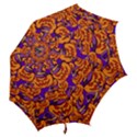 Purple and orange pumpkins, crazy Halloween pattern, Jack o  Lantern Hook Handle Umbrellas (Medium) View2