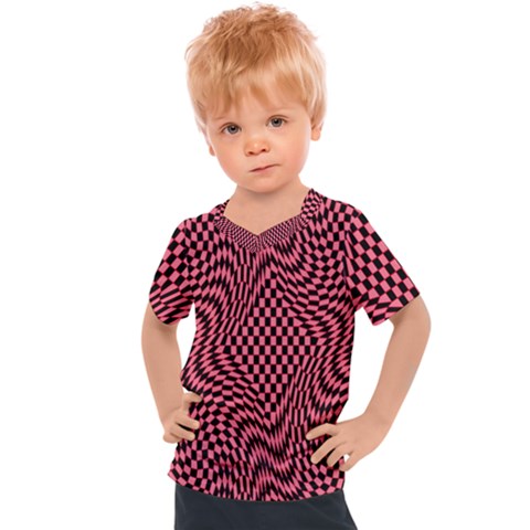 Illusion Waves Pattern Kids  Sports Tee by Sparkle