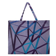 3d Lovely Geo Lines 2 Zipper Large Tote Bag by Uniqued