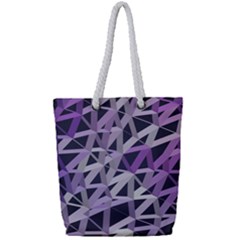 3d Lovely Geo Lines  Iv Full Print Rope Handle Tote (small) by Uniqued