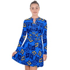 Abstract Pattern Geometric Backgrounds   Long Sleeve Panel Dress by Eskimos