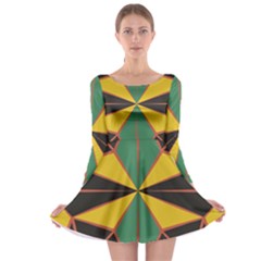 Abstract Pattern Geometric Backgrounds   Long Sleeve Skater Dress by Eskimos