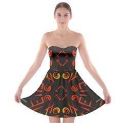 Abstract Pattern Geometric Backgrounds   Strapless Bra Top Dress by Eskimos