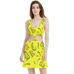 Abstract Pattern Geometric Backgrounds   Velvet Cutout Dress by Eskimos