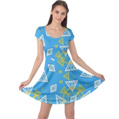 Abstract Pattern Geometric Backgrounds   Cap Sleeve Dress by Eskimos