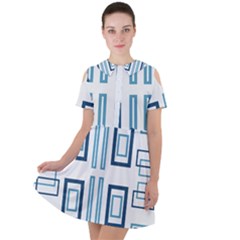 Abstract Pattern Geometric Backgrounds   Short Sleeve Shoulder Cut Out Dress  by Eskimos