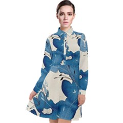 Floral Long Sleeve Chiffon Shirt Dress by Sparkle