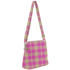 Pink Tartan 4 Zipper Messenger Bag by tartantotartanspink2