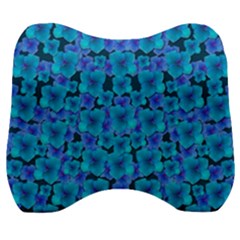 Blue In Bloom On Fauna A Joy For The Soul Decorative Velour Head Support Cushion by pepitasart
