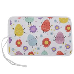 Easter Seamless Pattern With Cute Eggs Flowers Pen Storage Case (l) by Jancukart