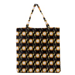 Flowers Pattern Grocery Tote Bag by Sparkle