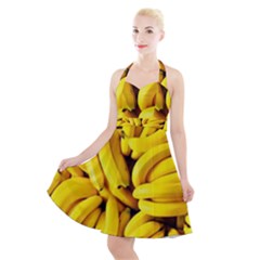 Banana Halter Party Swing Dress  by nate14shop