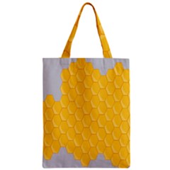 Hexagons Yellow Honeycomb Hive Bee Hive Pattern Zipper Classic Tote Bag by artworkshop