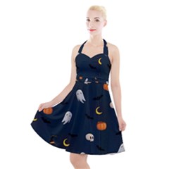 Halloween Halter Party Swing Dress  by nate14shop