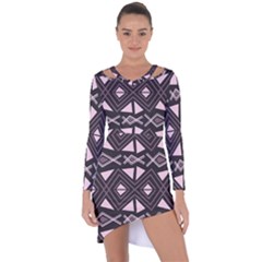Abstract Pattern Geometric Backgrounds Asymmetric Cut-out Shift Dress by Eskimos