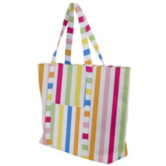 Stripes-lines-calorfull Zip Up Canvas Bag by nate14shop