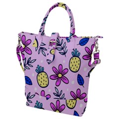 Flowers Purple Buckle Top Tote Bag by nateshop