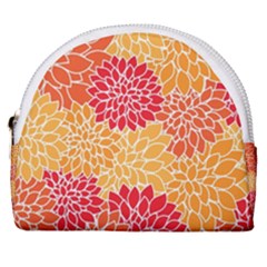 Background Colorful Floral Horseshoe Style Canvas Pouch by artworkshop