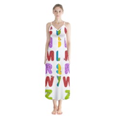 Vectors Alphabet Eyes Letters Funny Button Up Chiffon Maxi Dress by Sapixe