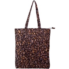 Coffee Beans Food Texture Double Zip Up Tote Bag by artworkshop