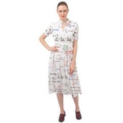 Math Formula Pattern Keyhole Neckline Chiffon Dress by Wegoenart