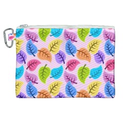 Pattern Illustration Background Abstract Leaves To Dye Canvas Cosmetic Bag (xl) by Wegoenart