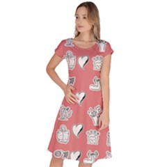 Stickers Hobbies Hearts Reading Classic Short Sleeve Dress by danenraven