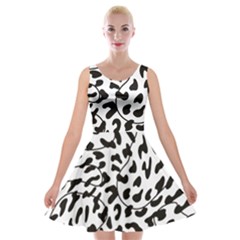 Leopard Print Black And White Velvet Skater Dress by ConteMonfrey