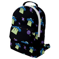 Illustration Cosmos Cosmo Rocket Spaceship -ufo Flap Pocket Backpack (small) by danenraven