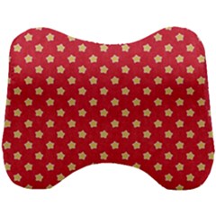 Felt Background Paper Red Yellow Star Head Support Cushion by artworkshop
