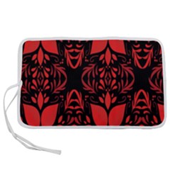 Christmas Red Black Xmas Gift Pen Storage Case (s) by artworkshop