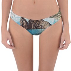 Beach Day At Cinque Terre, Colorful Italy Vintage Reversible Hipster Bikini Bottoms by ConteMonfrey
