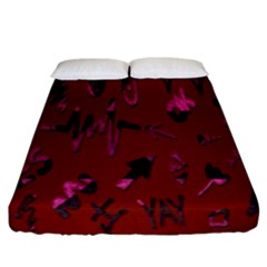 Doodles Maroon Fitted Sheet (california King Size) by nateshop