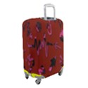 Doodles Maroon Luggage Cover (Small) View2