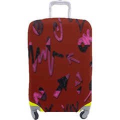 Doodles Maroon Luggage Cover (large) by nateshop