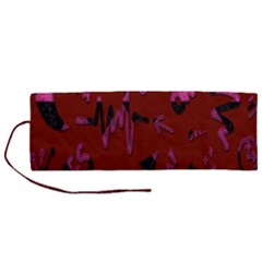Doodles Maroon Roll Up Canvas Pencil Holder (m) by nateshop
