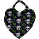 Green Roses And Skull - Romantic Halloween   Giant Heart Shaped Tote View1