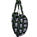 Green Roses And Skull - Romantic Halloween   Giant Heart Shaped Tote View3