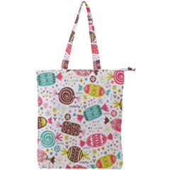 Candy Background Cartoon Double Zip Up Tote Bag by Jancukart