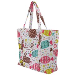 Candy Background Cartoon Zip Up Canvas Bag by Jancukart