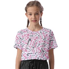 Candy Pink Black-cute Sweat Kids  Basic Tee by Ravend