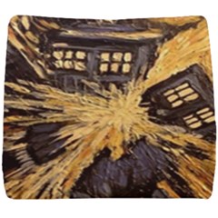 Brown And Black Abstract Painting Doctor Who Tardis Vincent Van Gogh Seat Cushion by danenraven