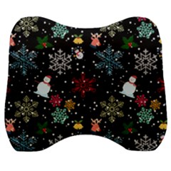Christmas Thanksgiving Pattern Velour Head Support Cushion by Ravend