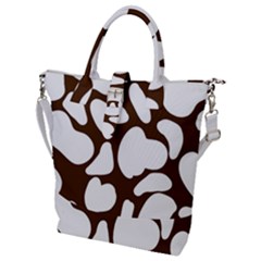 Brown White Cow Buckle Top Tote Bag by ConteMonfrey
